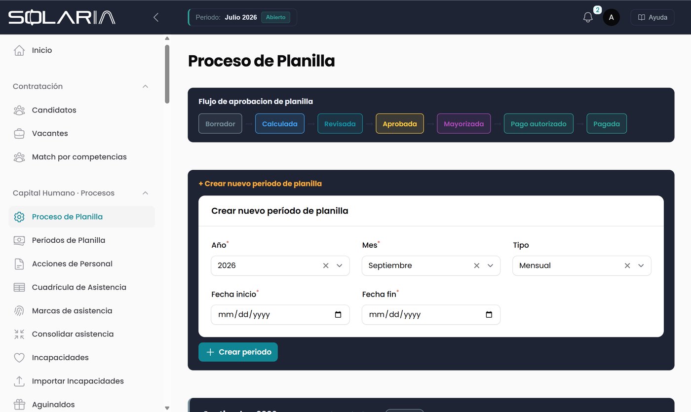 Proceso de Planilla con flujo de aprobación completo