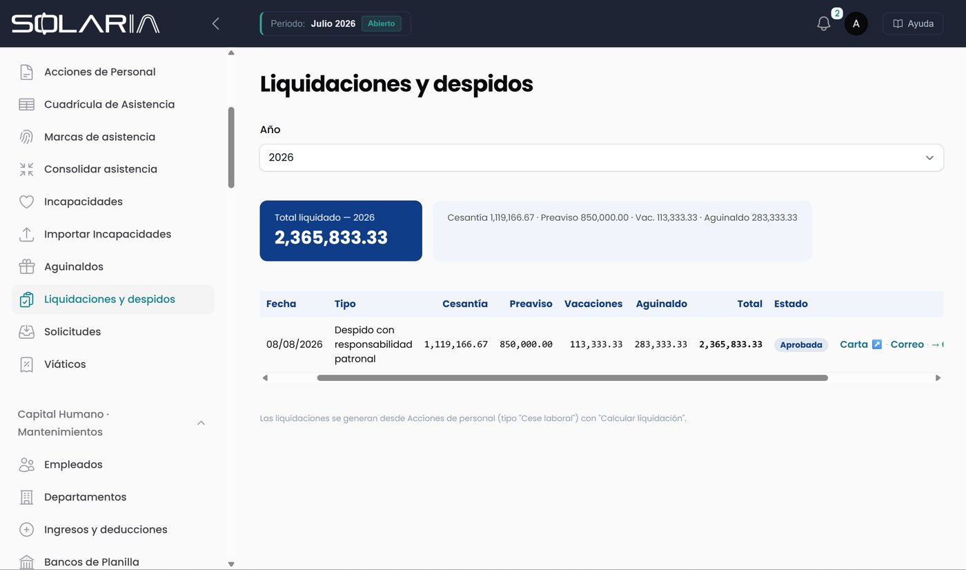 Liquidaciones y despidos con cálculo automático