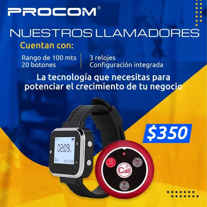 Paquete de reloj llamador con botón de mesa